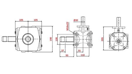 RÉDUCTEUR ANGULAIRE 1:1.56 (56HP-43kW)