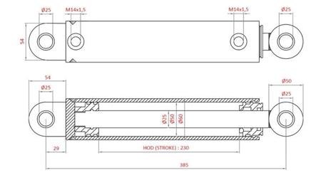 HIDRAULIČNI VOLANSKI CILINDAR FIAT-NEW HOLLAND OEM-5198883