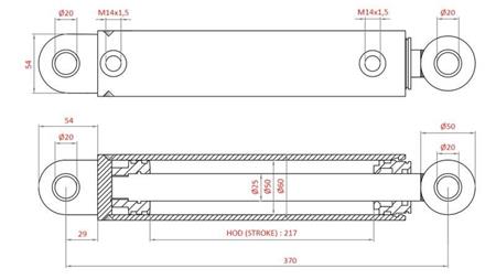 CILINDRO DE DIREÇÃO HIDRÁULICA FIAT-NEW HOLLAND OEM-5189892