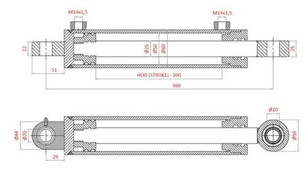 CILINDRO DE DIREÇÃO HIDRÁULICA FIAT-NEW HOLLAND OEM-5164023