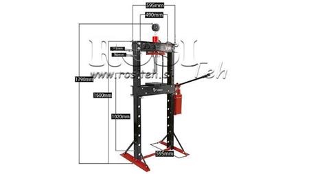 PRESSA IDRAULICA DA OFFICINA PER CUSCINETTI 20T - doppia pompa