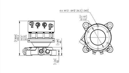 14045 - HYDRAULISK ROTATOR CR300 - 3000/1500 DOBBELT FLANGE