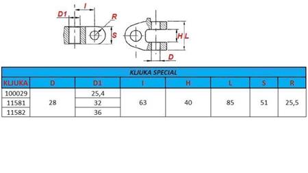 kljuka special fi32 za poteznico kat.3