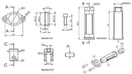 BRACKET AL. FOR KABEL FOR VENTIL P80