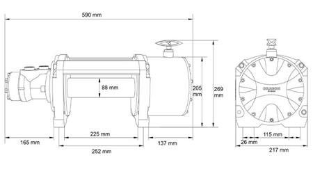 HYDRAULISK VINCH DWHI 16000 HD - 7257 kg