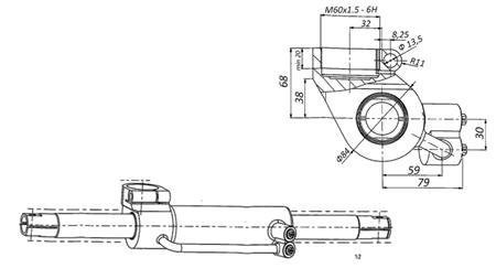 HIDRAULIČNI VOLANSKI CILINDAR MASSEY FERGUSON  OEM-6202491M91, 3773713M91, 3763762M91