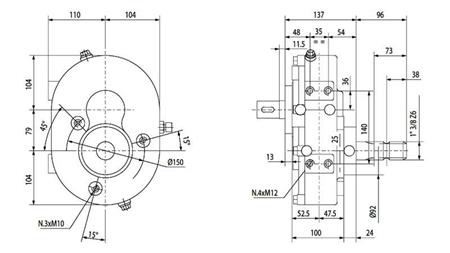 RÉDUCTEUR D'INVERSION A-3A 1:1 (30HP-22.1W)