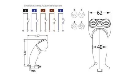 MANIGLIA DI CONTROLLO REMOTO ROSI JOYSTICK - 5 PULSANTI