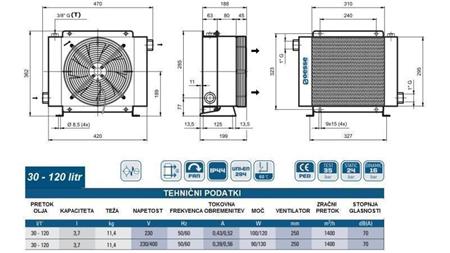 RESFRIADOR DE ÓLEO AC 230V HY02401 30-120 LIT