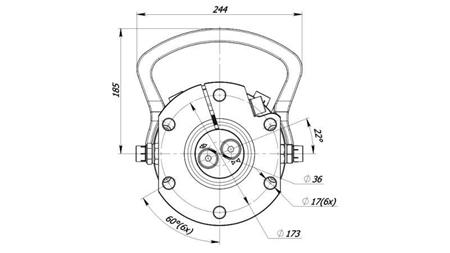 HYDRAULIC ROTATOR 6000/3000 KG WITH FLANGE