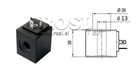 ELEKTROMÁGNESES TEKERCS 12V DC - fi 13mm-38mm IP65