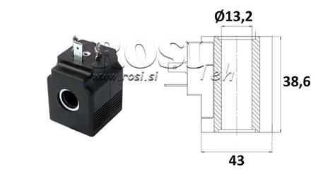 ELEKTROMAGNETSKA COIL 12V DC - SAE08 - fi 13.2mm-38.6mm 22W IP65