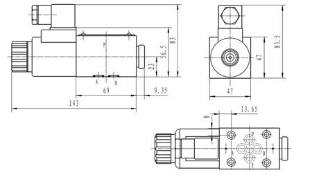 DIMENSIONS DE BOBINE CETOP 3_1 - 51B