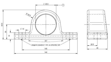 SUPPORT POUR CYLINDRE TÉLESCOPIQUE FI45