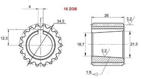 ENGRENAGEM PTO GR.3 Z18