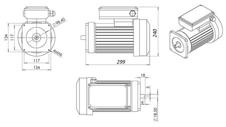 MOTEUR DE REMPLACEMENT POUR AGRÉGAT HYDRAULIQUE 230V 1.5kW