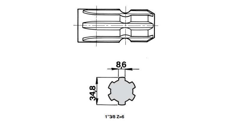 CARDAN ATTACHMENT 1”3/8 - FOR PUMP WITH PIN