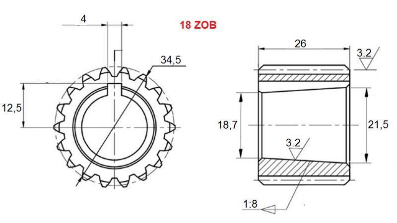 PTO GETRIEBE GR.3 Z18