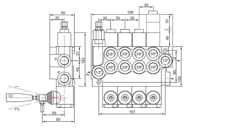 HYDRAULISK VENTIL 4xP40 FLYDENDE