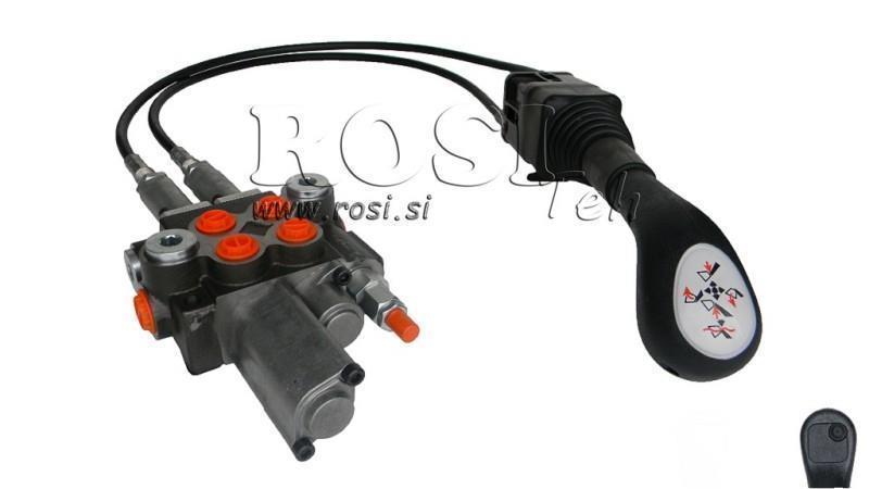 JOYSTICK 1x BUTTON WITH PULLEY 1 m AND HYDRAULIC VALVE 2xP40 l. FLOATING