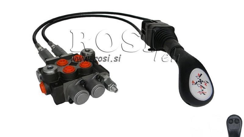 JOYSTICK 2x BUTTON WITH PULLEY 2 m AND HYDRAULIC VALVE 2xP40 l.