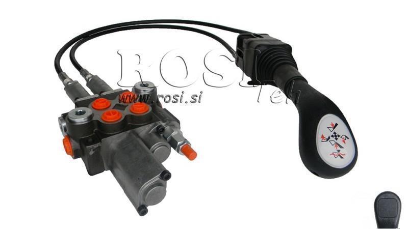 JOYSTICK 2x BUTTON WITH PULLEY 3 m AND HYDRAULIC VALVE 2xP40 l. FLOATING