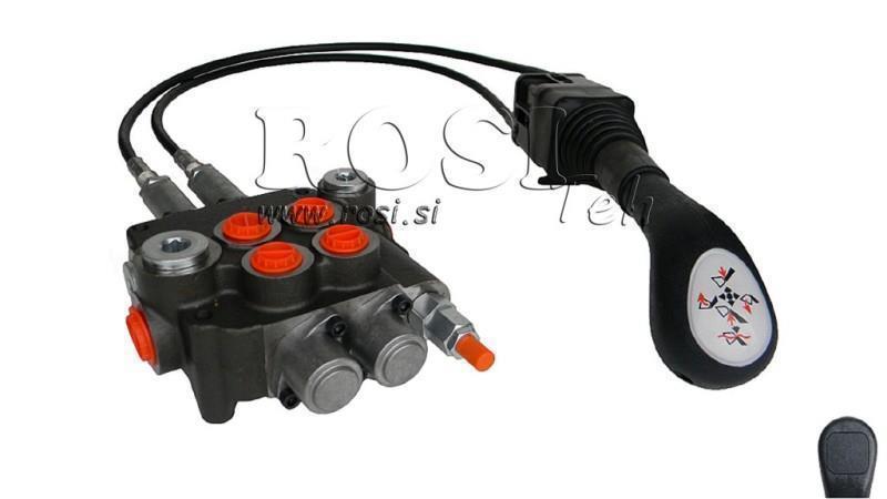 JOYSTICK WITHOUT BUTTON WITH PULLEY 2 m AND HYDRAULIC VALVE 2xP80 l.